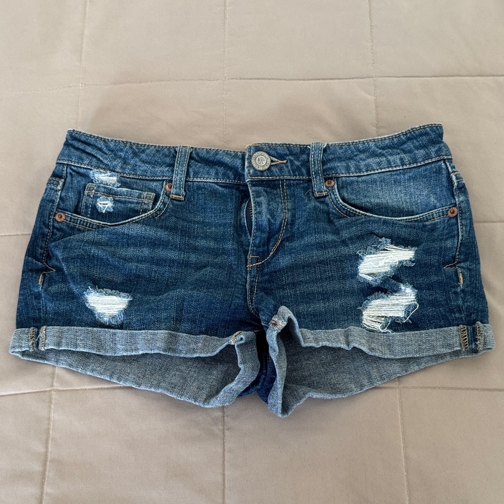 Aeropostale Blue Distressed Jean Shorts